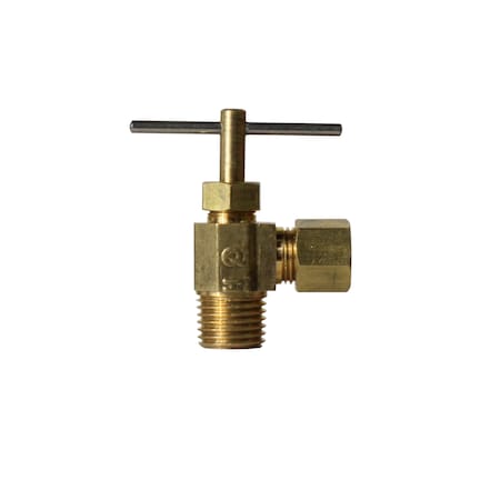 Thrifco Plumbing 1/4 Inch Comp. x 1/4 Inch MIP Angle Needle Valve 4400704